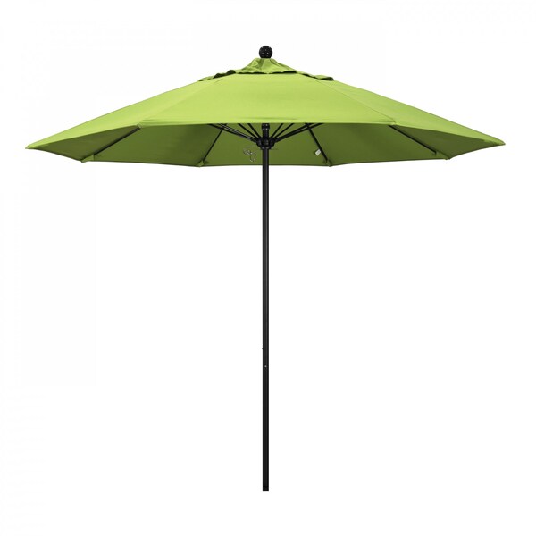 California Umbrella 9' Black Aluminum Market Patio Umbrella, Sunbrella Parrot 194061335185 - main